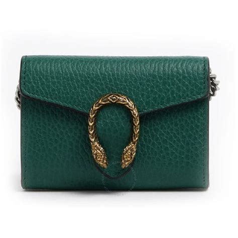 gucci ladies chain coin purse bag in green|gucci interlocking wallet on chain.